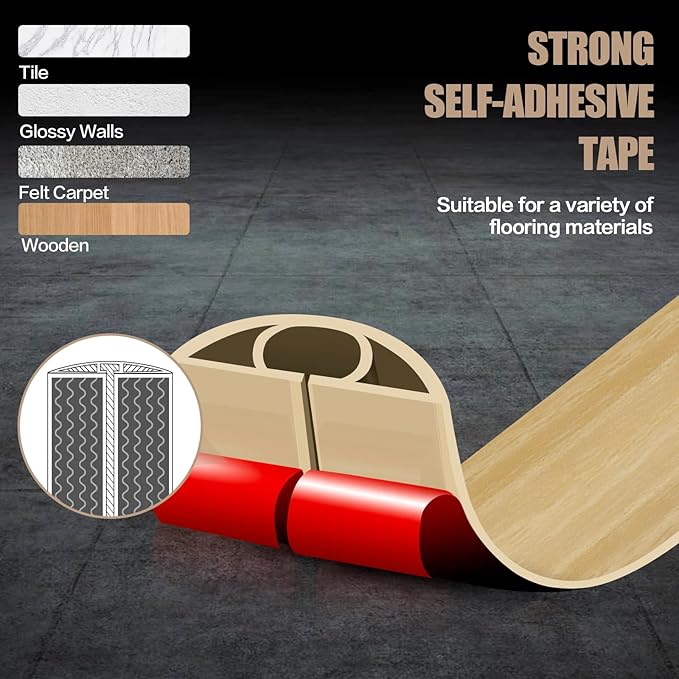 Floor Cord Cover Self Adhesive Cord Hider,3.3FT Cable Management, Extension Strip Protector for Wires, Prevent Cable Trips for Offices, Gyms, Exhibitions Cavity:0.39"(W) x0.27(H) WoodLightyellow