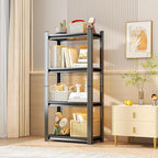Storage Shelves, Garage Metal Shelving Unit, Adjustable, Double-Layer Column with Reinforced Ribs, Heavy-Duty, Capable of Bearing 2400 lbs, Suitable for Garage, Warehouse, Kitchen Storage