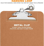 HERKKA 6 Pack Hardboard Office Clipboards - A4 Letter Size, ECO Friendly