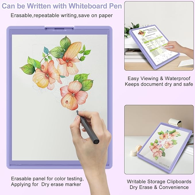 Clipboard with Storage,Three-Tier Box Clipboards(Letter Size),Storage Clipboard with Clip Form Holder Clipboards,Dry Erase Clip Boards 8.5x11 with Storage for Office School Supplies Clip Board