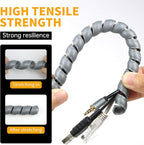 Spiral Wire Wrap, 9.84ft, 16.4ft, 33ft Spiral Cable Wrap Sleeve Hose for Computer, Power, Audio & Video Cords Stop Cord Tangle and Detangler (Grey, 8mm (5/16")-33ft)