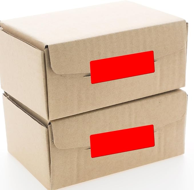 Red Color Coding Labels 1 × 2 Inches Self-Adhesive Vinyl Rectangle Stickers Waterproof Name Tags Removable Roll for Office School Home 500 PCS