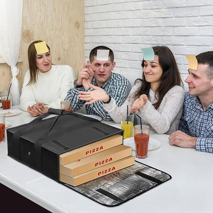 Insulated Pizza Delivery Bag,Pizza Warmer Bags, Insulated Food Delivery Bag, Premium Large 20 X 20 X 6 Inch Takeway Bags Suitable For Cold and Hot Food,Pizza,Home Delivery