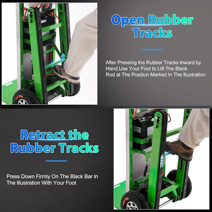 Electric Stair Climbing Hand Trucks Dolly Cart, 900lb Capacity Heavy Duty Stair Climber with Ropes, Carry Heavy Objects Up and Down Stairs Effortless for Furniture Logistics Warehouse, 1250W Motor