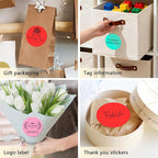 3 X 3 Inch Round Thermal Labels Circle Color Coding Labels Printable Waterproof 500PCS Round Stickers Adhesive Writable for Home, Garage, DIY Sticker, Barcodes,4 Rolls of Fluorescent Red