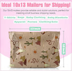 10x13 Poly Mailers – Western Boho – Waterproof, Tear-Resistant Shipping Bags with Adhesive Seal – 25 Pack – Package Mint