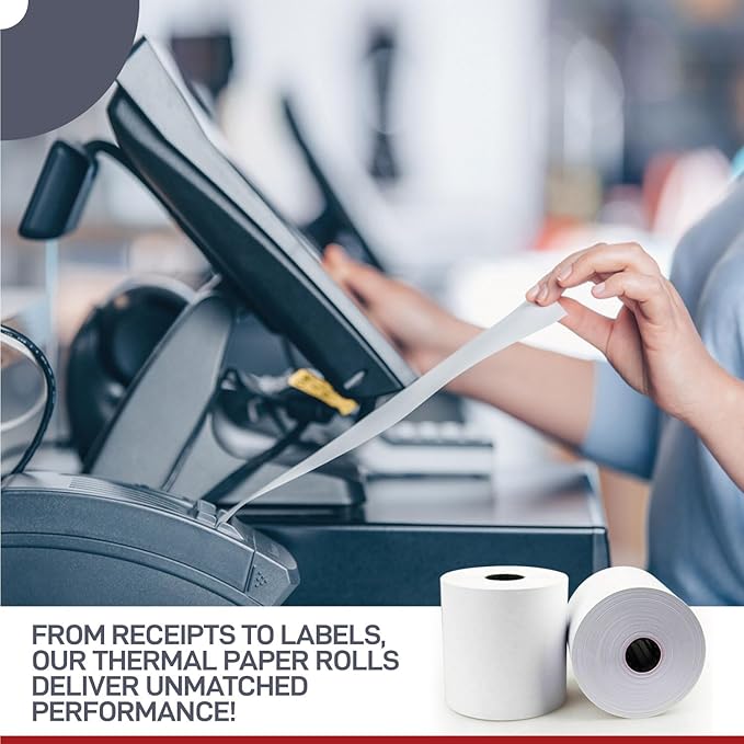 100 Rolls - 2 1/4" x 230' Thermal Paper Receipt Rolls - BPA Free - 55 GSM - Receipt Printer Paper for Cash Register, Citizen, Casio and Epson, Fits All POS Cash Registers