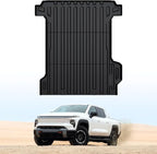 LASFIT Truck Bed Mat for Chevrolet Chevy Silverado EV WT 2024-2026 5.9FT Only (Not Fit RST/LT/2026 Trail Boss) Bed Liner Custom Fit, All Weather Protection TPE Pickup Car Bed Cargo Trunk Liner