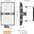 2025 Elite New Upgraded LED Flood Light Outdoor 200W 30000lm Stadium Flood Lights, 5000K Daylight White, IP66 Waterproof Adjustable Floodlight for Street, Parking Lot