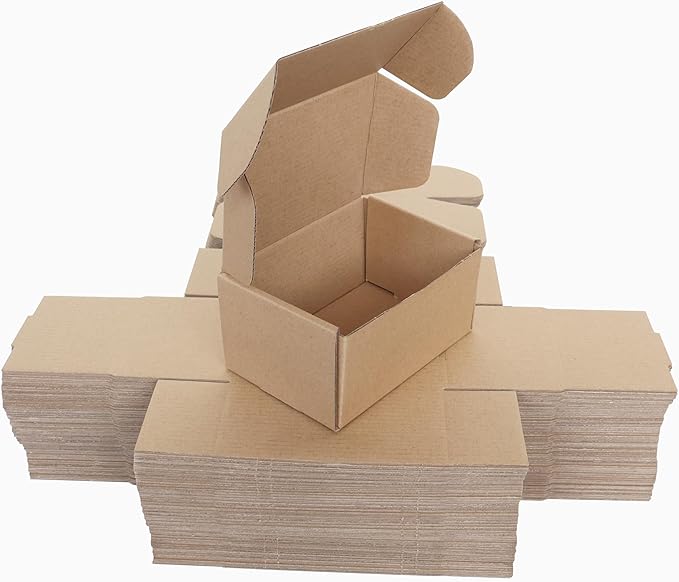 Shipping Boxes Corrugated Cardboard Mailer Boxes Literature Mailer for Packaging Small Business Craft Gifts Giving Products (Brown,6x4x3)