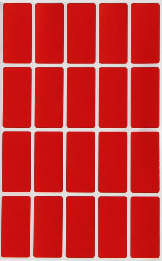 Royal Green Rectangle Folder File Labels 1.57inch x 0.75 inch - RED Color Coding Stickers (40mm x 19) - 100 Pack