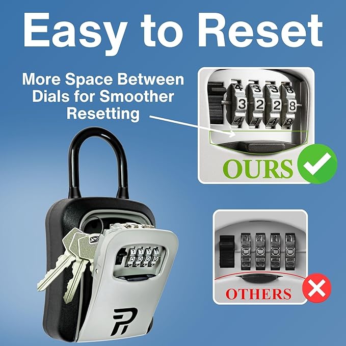 RUDY RUN Key Lock Box for Outside - Realtor Lockbox for House Keys Outdoor - Combination Key Hiders to Hide a Key Safe Storage