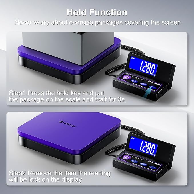 Digital Shipping Scale 110lbs/0.1oz Accurate,Postal Scale with 5 Units/LCD/Tare/Hold Function,Auto-Off,Postage Scale for Packages Small Business/Mail Scale,Includes Battery & USB-A