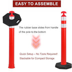 OrangeStar 9-Pack 42" Traffic Delineator Post Cones with Heavy Duty Rubber Base, Orange Safety Cones for Road, Parking Lot, Warehouse, Construction Zone Safety