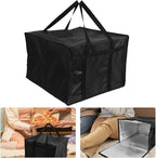 Large Capacity Insulated Pizza Bag with Double Zippers Lightweight Thermal Food Cooler for Hot and Cold Foods Portable Grocery Insulated Carry Bag