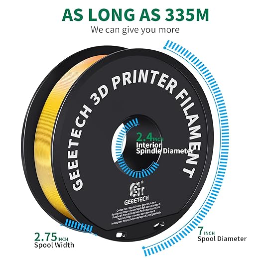 Geeetech Yellow PLA Filament 1.75mm, 3D Printer Filament Dimensional Accuracy +/- 0.02 mm, Upgrade Tidy Winding Tangle-Free, 1kg Spool(2.2lbs) Fit Most FDM 3D Printers