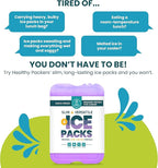Healthy Packers Reusable Ice Packs for Lunch Boxes - Long Lasting Slim Freezer Packs, Thin Non-Toxic BPA-Free Hard Gel Ice Blocks for Coolers, Kids & Adults Lunch Bags, Travel, Camping, Food Storage