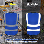 BeautyWill Custom Logo Safety Vest Class2 High Visibility Reflective Vest Breathable Construction Vest