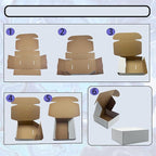 7x7x3 Inches White Shipping Boxes Set of 25，Cardboard Boxes Recyclable Corrugated Boxes Mailers for Small Business, Transporting, Packaging Storage Boxes and Craft Gifts Giving Products Box