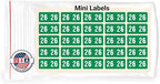 2026 MINI Year Stickers, Green, Compatible with Smead ETS Series, Doctor Stuff 2026 Chart Stickers, USA Made Year Labels for End Tab File Folders, 250/Pack, 1 Package, 1/2" x 1" - Small Labels