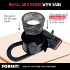 Clear Packing Tape with Dispenser (2 Rolls) - Professional Grade for Boxes - Packaging, Shipping with Refillable Dispenser, Fits Standard Bulk Up to 2" Wide