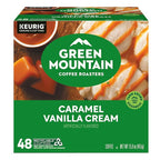 Green Mountain Coffee Roasters Caramel Vanilla Cream, Single-Serve Keurig K-Cup Pods, Flavored Light Roast Coffee Pods, 48 Count