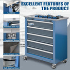 LARBANKE 5-Drawer&8-Drawer Tool Chest combination,with Universal Brake Wheels and Padded Feet,Tool Cabinet with Stainless Tabletop,Rolling Tool Chest Can be Connected Together with Connectiong Buckle
