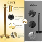 8PCS Gold Stanchions Posts with 4PCS 5 ft Red Velvet Rope, Red Velvet Rope Stanchion Set Crowd Control Barriers, Stanchions and Velvet Ropes Red Carpet Poles for Party Supplies