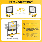 TOPRATED 2 Pack Led Work Light with Stand,28000 Lumen 110V 4 Adjustable Head Outdoor Flood Lights,Foldable Mechanic Light with 16.5Ft Power Cord,Portable Waterproof Tripod with Lamp for Workbench
