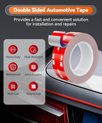 Double Sided Tape Heavy Duty Made of 3M VHB, 15FT Outdoor Heat Resistant Automotive Waterproof Mounting Tape, 1.2In Width Super Strong Adhesion Foam Tape