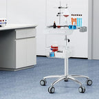 VEVOR Medical Cart, Salon Cart with Wheels, Mobile Trolley Cart 26.77"-42.91" Height Adjustable, Metal Stations for Hair Stylist, Clinic, Beauty