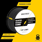 Bungee Cord Elastic Shock Cord 3/8" x 25' Bungee Rope for DIY, Tie Downs, Kayak and Outdoor - Black