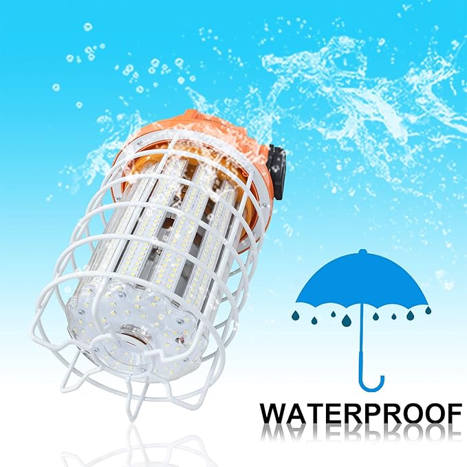 NS 100W LED Temporary Work Light,15500 Lumen Daylight White 5000K, IP64 Dust & Waterproof,Stainless Steel Cover for High Bay Construction Jobsite Workshop