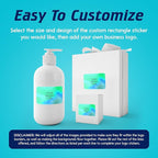 100 Custom Vinyl Stickers - Upload Your own Image, Text, Design, Logo - Personalized Logo Labels for Handmade, Packaging, Bottle, Jars, Candle, Brand Stickers (Blue Green, 5x3)
