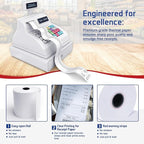 (200 Rolls) Premium 2 1/4 x 85 Thermal Paper Rolls - BPA Free Credit Card Receipt Paper for POS, ATM & Restaurant Printers