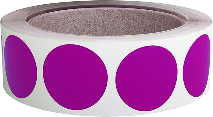 Royal Green Colored Label Dot Stickers for Inventory and Labeling - 25mm/1 Inch Round Sticker in Purple (1Roll - 600 Pack)