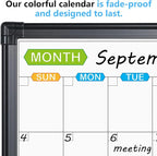 JILoffice Magnetic Dry Erase Calendar Whiteboard, 2 Month White Board Planner 48 X 36 Inch, Black Aluminum Frame Wall Mounted Board for Office Home and School