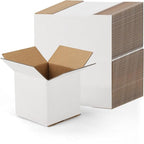 50 Pack Small Shipping Boxes 3x3x3 Inches, White Corrugated Cardboard Box for Shipping, Packing, Business, DIY