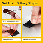 Super Sticky Magnetic Tape (10 feet x 1.5 inch) - Stong Magnet Strip with Adhesive Backing for DIY & Crafts - Easy to Cut and Mount on Fridges, Whiteboards & More