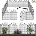 Garden Fencing 36 Inch High, 22 Panels Total Length 48 Ft(L) Dog Fence Outdoor for Yard, Black Metal Temporary Fencing Stakes, Reusable Defense Fence for Yard│Patented