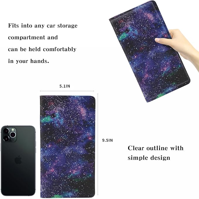 2 Ppack Leather Car Registration and Insurance Card Holder, Car Document Holder for Cards License with Magnetic Shut(Purple)