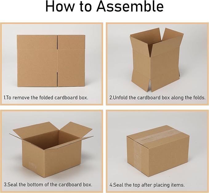 CRUGLA 40 Packs 7x5x4 Shipping Boxes for Small Business, Corrugated Cardboard Boxes Bulk for Shipping Packing Mailing