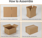 CRUGLA 40 Packs 7x5x4 Shipping Boxes for Small Business, Corrugated Cardboard Boxes Bulk for Shipping Packing Mailing