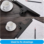 Coideal Extra Large Bulldog Clips Black, 2 Pcs Heavy-Duty Jumbo Bull Clips 30cm XXL Stainless Steel Paper Clip Clamps (11 4/5 Inch)