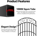 10 Panels 32in(H) Decorative Garden Fence, Total 22.5ft L Heavy Duty Iron Metal No Dig Animal Barrier Fence, Garden Border Fencing, Temporary Dog Fencing Outdoor for Yard