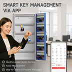 WeHere 120 Key Lock Box Wall Mount, Smart Security Storage Lockbox, Key Cabinet use APP Bluetooth/Fixed/Dynamic Password/OTP Share Unlock, Key Management for Valets/Realtors/Office