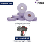 Perco Lavender Pricing Labels for Monarch 1136 Price Gun - 3 Sleeves, 24 Rolls Value Pack - 42,000 Price Marking Labels - with Ink Rolls Included