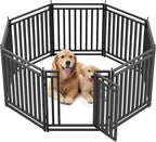 Dog Playpen Metal Dog Fence Outdoor for Yard 32" Height 8 Panels Portable Dog Pen Pet Kennel for RV Camping(Black-Silver)