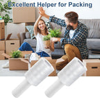 DAJAVE 6 Pack Stretch Wrap Film with Handle, 4 Inch x 1000ft 80 Gauge Thick Industrial Strength Hand Shrink Wrap Roll, Self-Adhesive Plastic Wrap for Packing, Moving