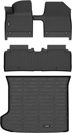 HAFIDI® Floor Mats & Cargo Liner Set Fit for 2022-2024 KIA EV6 All Weather Protection TPE Anti-Slip Automotive Full Set Floor Liners Custom Accessories - Black